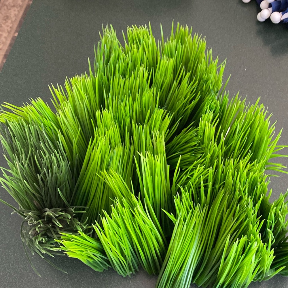 Pile of faux grass